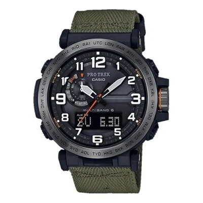 Casio Waterproof Sports Shockproof Solar Powered Mens Green Analog/digital Combo