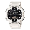 Casio Waterproof Sports Solar Powered Black Dialwhite Strap Mens Blackwhite Analog