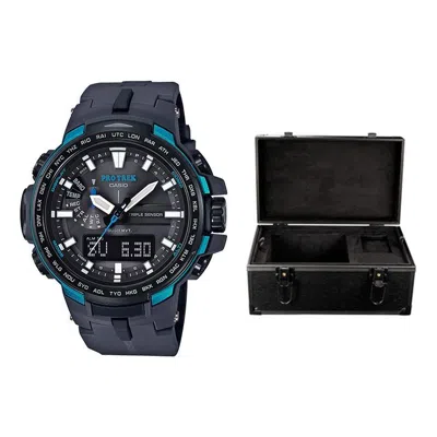 Casio Waterproof Sports Solar Powered Mens Black Analog/digital Combo