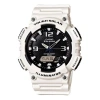 Casio Waterproof Sports Solar Powered Black Dialwhite Strap Mens Blackwhite Analog