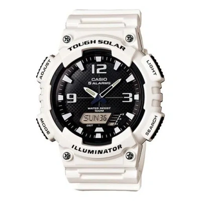 CASIO CASIO WATERPROOF SPORTS SOLAR POWERED MENS BLACKWHITE ANALOG