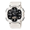 Casio Waterproof Sports Solar Powered Black Dialwhite Strap Mens Blackwhite Analog