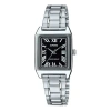 Casio Waterproof Stainless Steel Band /black Quartz Silver Analog
