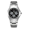 Casio Waterproof Stainless Steel Strap Mens Black Analog In Silver