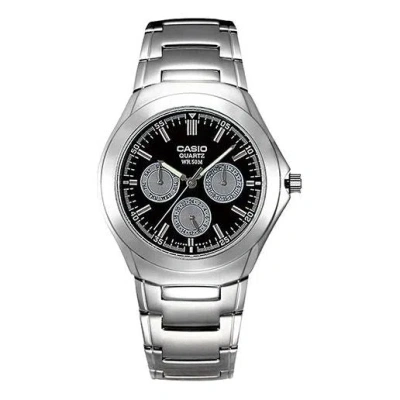 Casio Waterproof Stainless Steel Strap Mens Black Analog