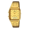 Casio Waterproof Stainless Steel Strap Mens Gold Analog