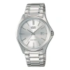 Casio Waterproof Stainless Steel Strap Mens Silver Analog In Metallic