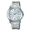 Casio Waterproof Stainless Steel Strap Mens Silver Analog In Gray