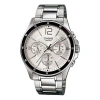 Casio Stainless Steel Waterproof For Men White Dial Mens White Analog