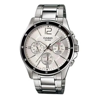 CASIO CASIO WATERPROOF STAINLESS STEEL STRAP MENS WHITE ANALOG