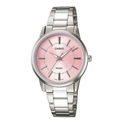 Casio Waterproof Stainless Steel Strap Pink Analog In Metallic