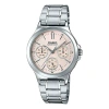 Casio Waterproof Stainless Steel Strap Quartz Pink Analog In Metallic