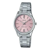 Casio Waterproof Stainless Steel Strap Quartz Pink Watch Dial Pink Analog In Metallic