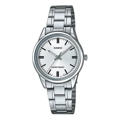 Casio Waterproof Stainless Steel Strap Quartz Silver Analog In Metallic