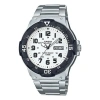 Casio Waterproof Stainless Steel Strap Quartz Sports Mens Silver Analog