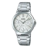Casio Waterproof Stainless Steel Strap Quartz White Analog In Metallic