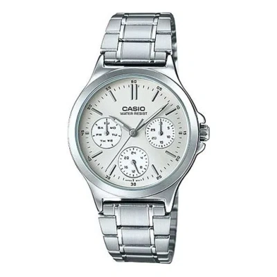 Casio Waterproof Stainless Steel Strap Quartz White Analog