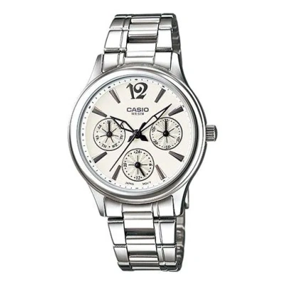 Casio Waterproof Stainless Steel Strap White Analog