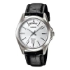 Casio Waterproof Unisex Mens Silver Analog In Black