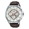 Casio Waterproof Unisex Mens White Analog In Metallic