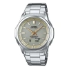 Casio Wave Ceptor Series 50m Waterproof Solar Power Movement Silver Stainless Steel Strap In Metallic
