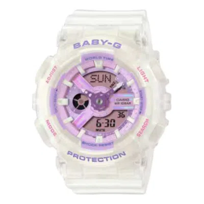 Casio (wmns)  Baby G Ba-110 Series 'white Purple' In Yellow