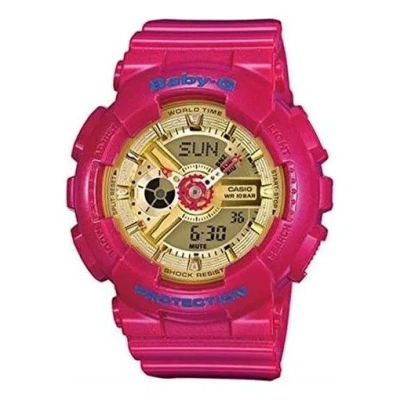 Casio (wmns)  Baby-g Digital-analog 'hot Pink' In Red