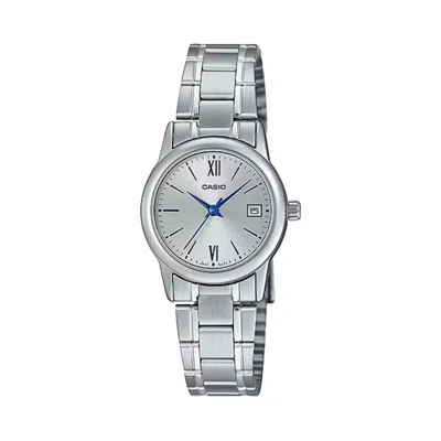 Casio Women's Analog Silver Dial Watch With Steel Bracelet - Ltp-v002d-7b3udf In Metallic