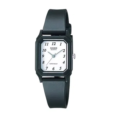Casio Women's Black Analog Watch White Dial - Lq-142-7b