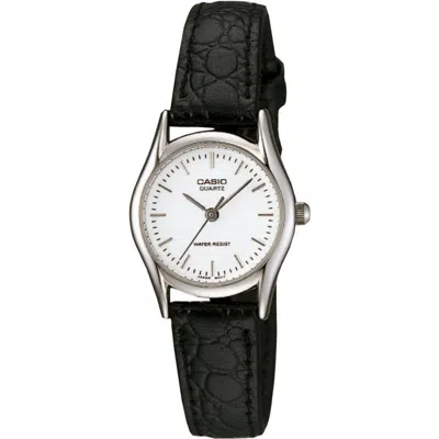 Casio Women's Black Analog Watch With White Dial - Ltp-1094e-7ardf In Silver