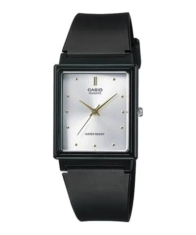 Casio Women's Black Strap Watch With Silver Dial - Mq-38-7a