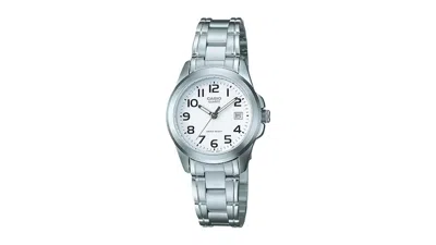 Pre-owned Casio Women's  Analog Ltp1259pd7b Watch In Stainless Steel In Silver
