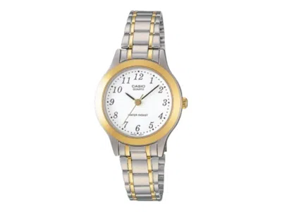Pre-owned Casio Women's  Analog Ltp1263pg7b Watch In Stainless Steel In Silver