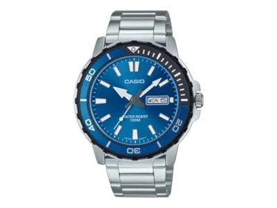 Pre-owned Casio Women's  Analog Mtd125d2a1 Watch In Stainless Steel In Silver