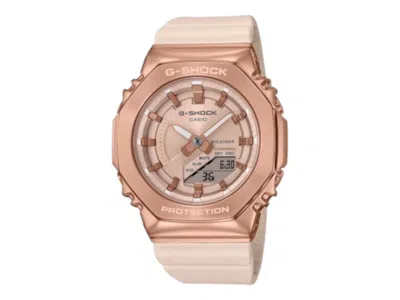 Pre-owned Casio Women's  Gshock Gms2100pg4a Watch In Stainless Steel In Silver
