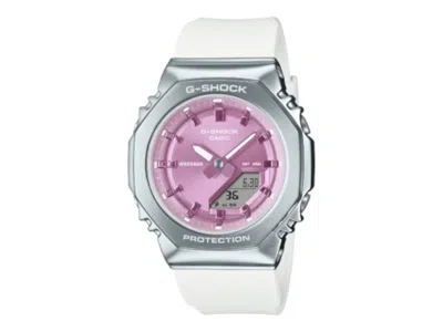 Pre-owned Casio Women's  Gshock Gms21107a6 Watch In Stainless Steel In Silver