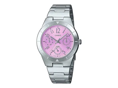 Pre-owned Casio Women's  Gshock Ltp2069d4a3 Watch In Stainless Steel In Silver