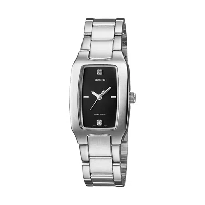 Casio Women's Classic Black-dial Stainless Steel Watch - Ltp-1165a-1c In Silver