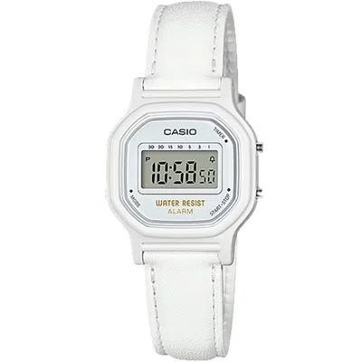 Casio Women's Classic Digital Watch With White Leather Band - La-11wl-7a In Multi