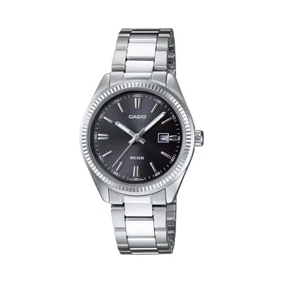 Casio Women's Classic Stainless Steel Black Dial Analog Watch - Ltp-1302d-1a1v In Pattern