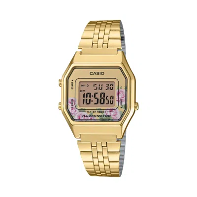 Casio Women's Digital Gold Watch With Floral Accent - La-680wga-4cdf