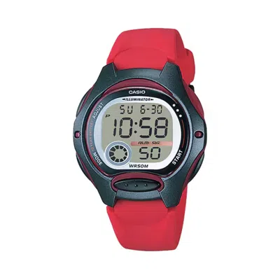 Casio Women's Digital Sport Resin Strap Watch - Lw-200-4av In Red