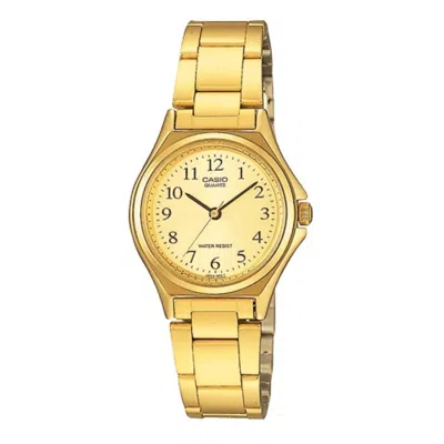 Casio Women's Gold Dial Analog Watch With Gold Bracelet - Ltp-1130n-9b In Multi