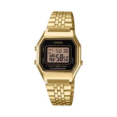 Casio Women's Gold Digital Watch With Black Face - La-680wga-1df