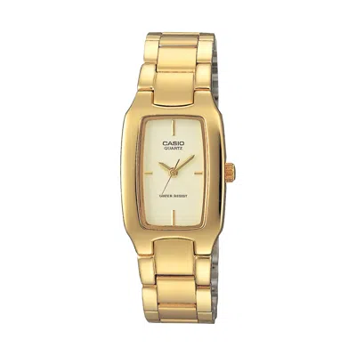 Casio Women's Gold Stainless Steel Watch With Champagne Rectangular Dial - Ltp-1165n-9c