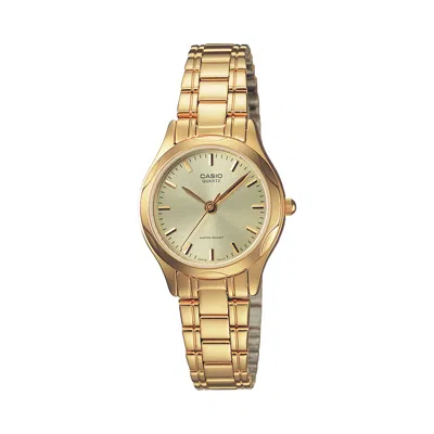 Casio Women's Gold Tone Stainless Steel Analog Watch With Champagne Dial - Ltp-1275g-9a