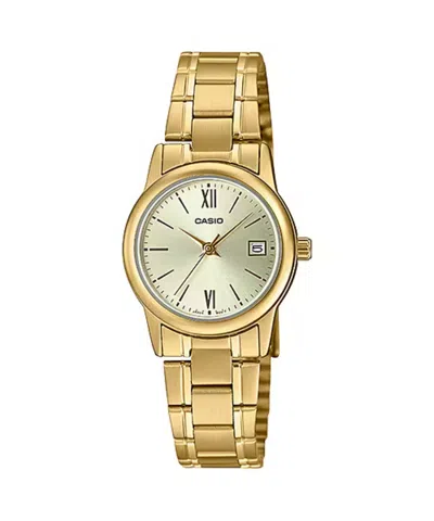 Casio Women's Gold Watch With Champagne Dial - Ltp-v002g-9a