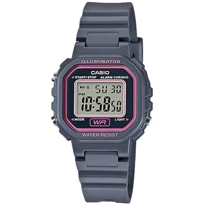Casio Women's Illuminator Digital Watch With Gray And Pink Case - La-20wh-8acf