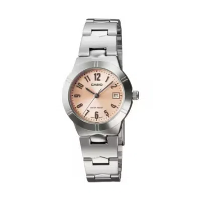 Casio Women's Pink Dial Analog Watch With Stainless Steel Bracelet - Ltp-1241d-4a3d In Metallic