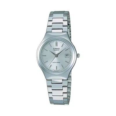 Casio Women's Silver Dial Analog Watch With Stainless Steel Bracelet - Ltp-1170a-7a In Blue
